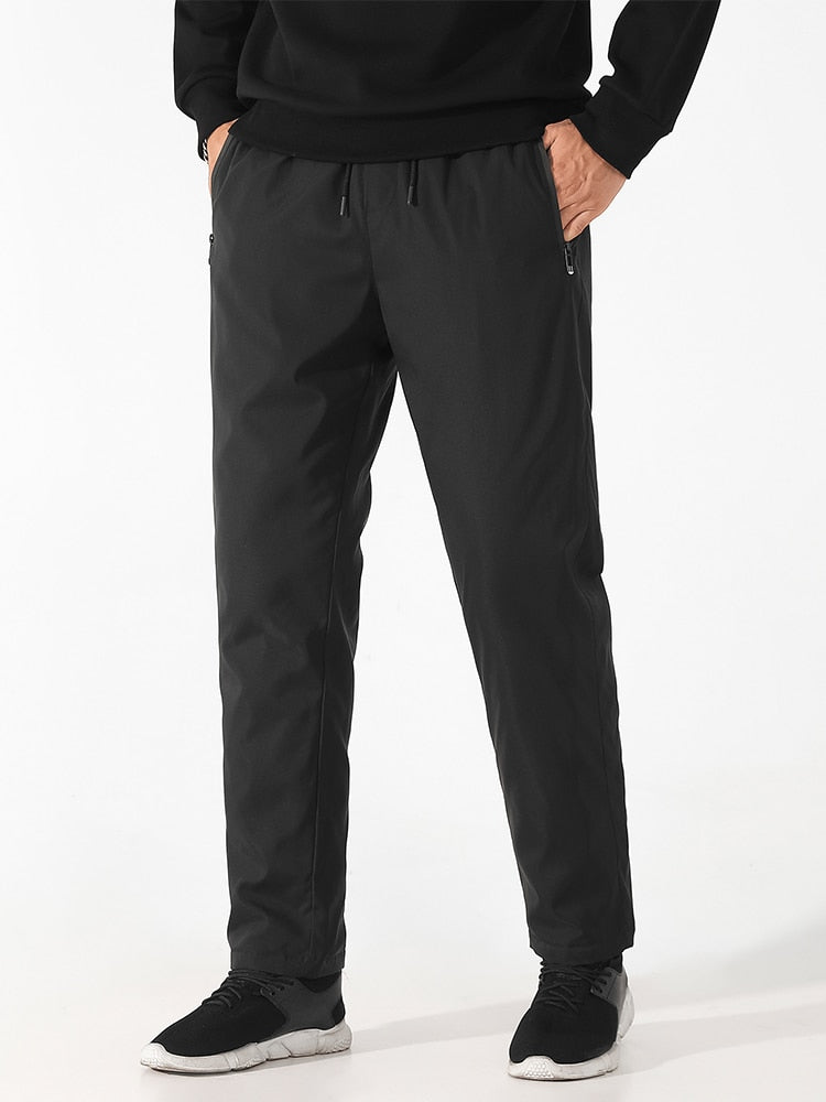 Winterhose – Kordelzug – Outdoor – Winddichte Hose – Herrenhose-Schwarz-M-Chaps Herrenmode
