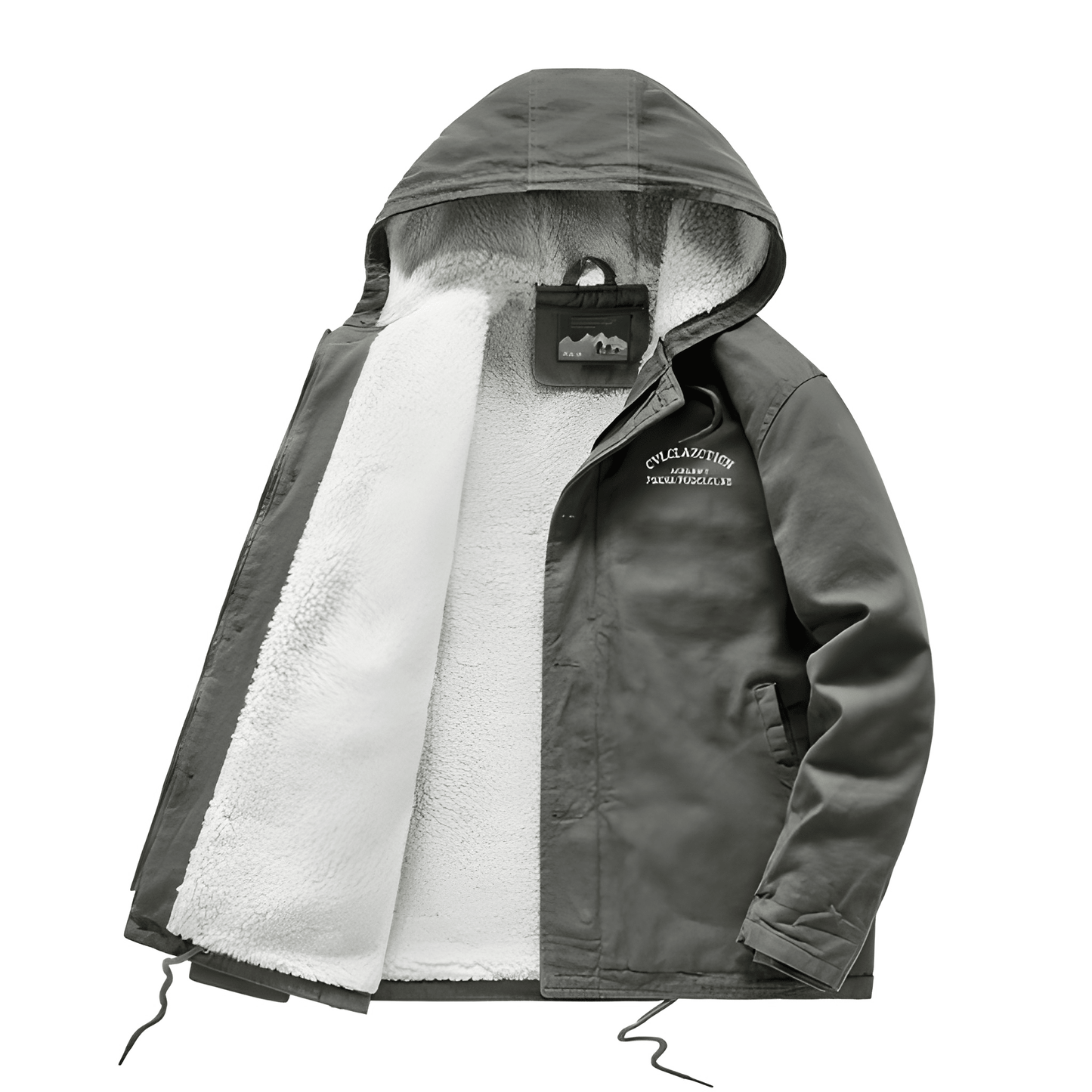 Winterjacke | Kapuze | Fleece gefüttert | Schneejacke | Herren Wintermantel-Grün-S-Chaps Herrenmode