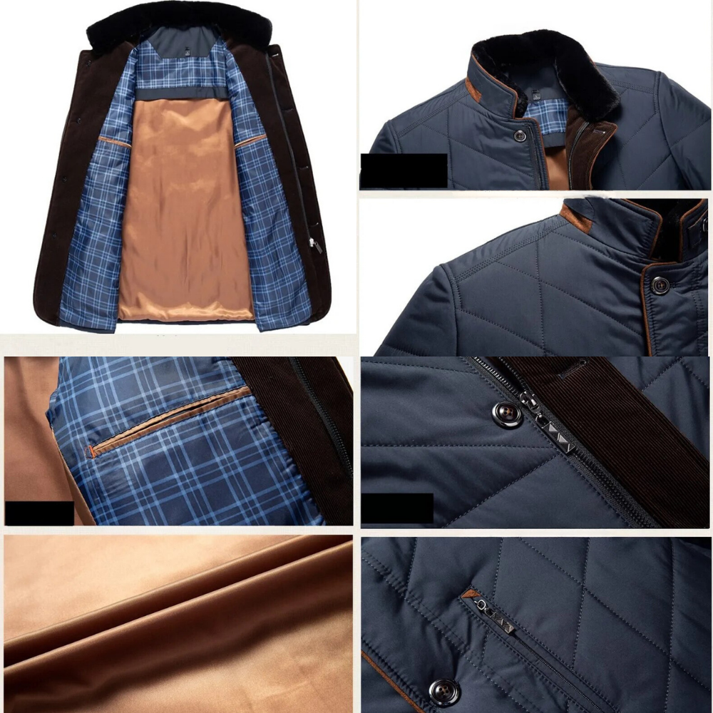 Winterjacke - Zip-Up - Stehkragen - Leichte Daunenjacke - Herren Wintermäntel Jacken-Chaps Herrenmode