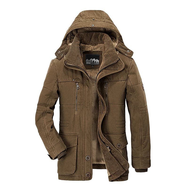 Winterparka | Kapuze | Fleece gefüttert | Schneejacke | Winterjacken für Männer-Bruin-M-Chaps Herrenmode