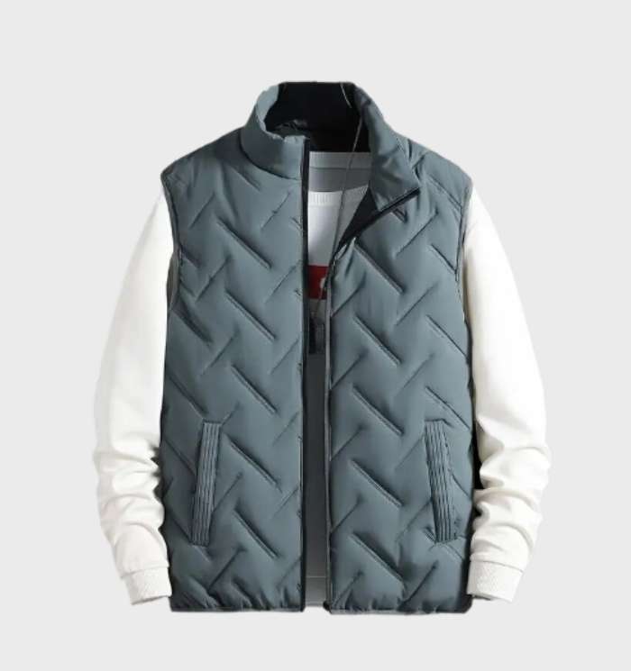 Winterweste | Ärmellos | Mit Reißverschluss | Gefütterte Weste | Winterkleidung für Herren-Grün-M-Chaps Herrenmode