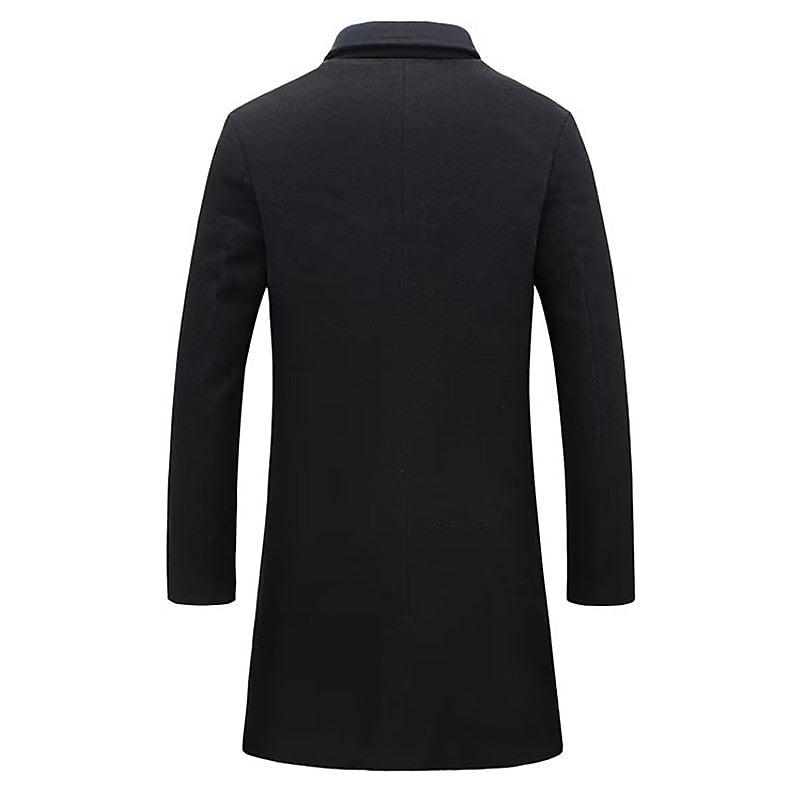 Woll-Trenchcoat – Einreihiger Winter-Trenchcoat für Herren-Chaps Herrenmode