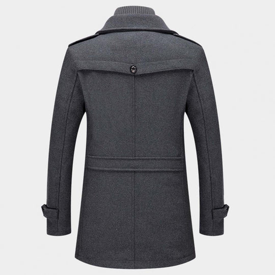 Wollmantel – einreihige Winterjacke für Herren mit Stehkragen-Chaps Herrenmode