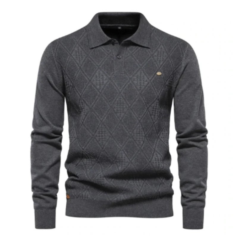 Xavier Polo mit langen Ärmeln-Grau-S-Chaps Herrenmode