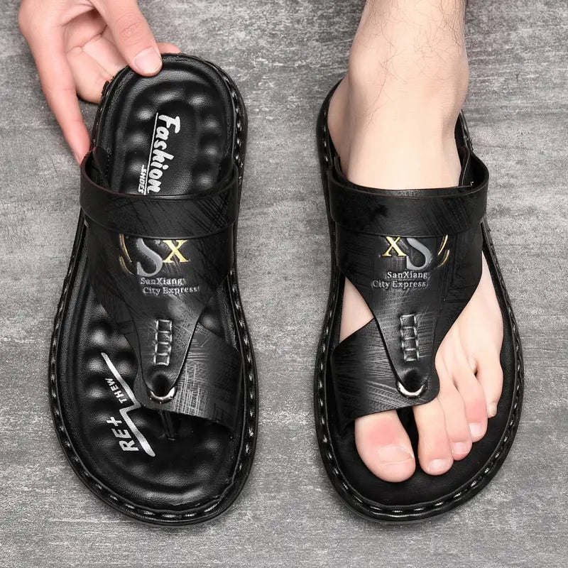 Youssef Sandalen | Bequeme Freizeitpantoffeln für Männer-Schwarz-38.5-Chaps Herrenmode