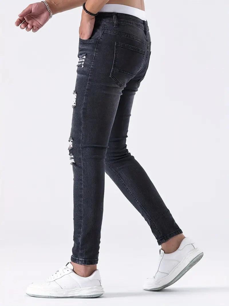 Zayden Zerrissene Jeans | Trendige Slim Fit Jeans für Männer-Chaps Herrenmode