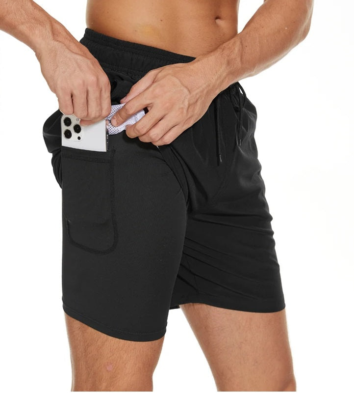 2-in-1-Shorts – zweilagige Herren-Badeshorts mit Kordelzug-Chaps Herrenmode