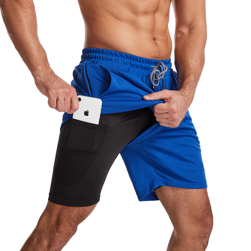 2-in-1-Shorts – zweilagige Herren-Badeshorts mit Kordelzug-Hellblau-M-Chaps Herrenmode