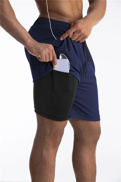 2-in1 Shorts | Taschen | Workout | Laufshorts | Herrenshorts-Chaps Herrenmode