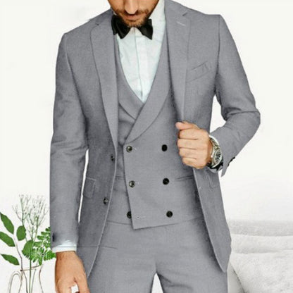 3-teiliger Anzug | Weste | Maßgeschneidert | Formaler Anzug | Herrenanzug-Grau-XS-Chaps Herrenmode