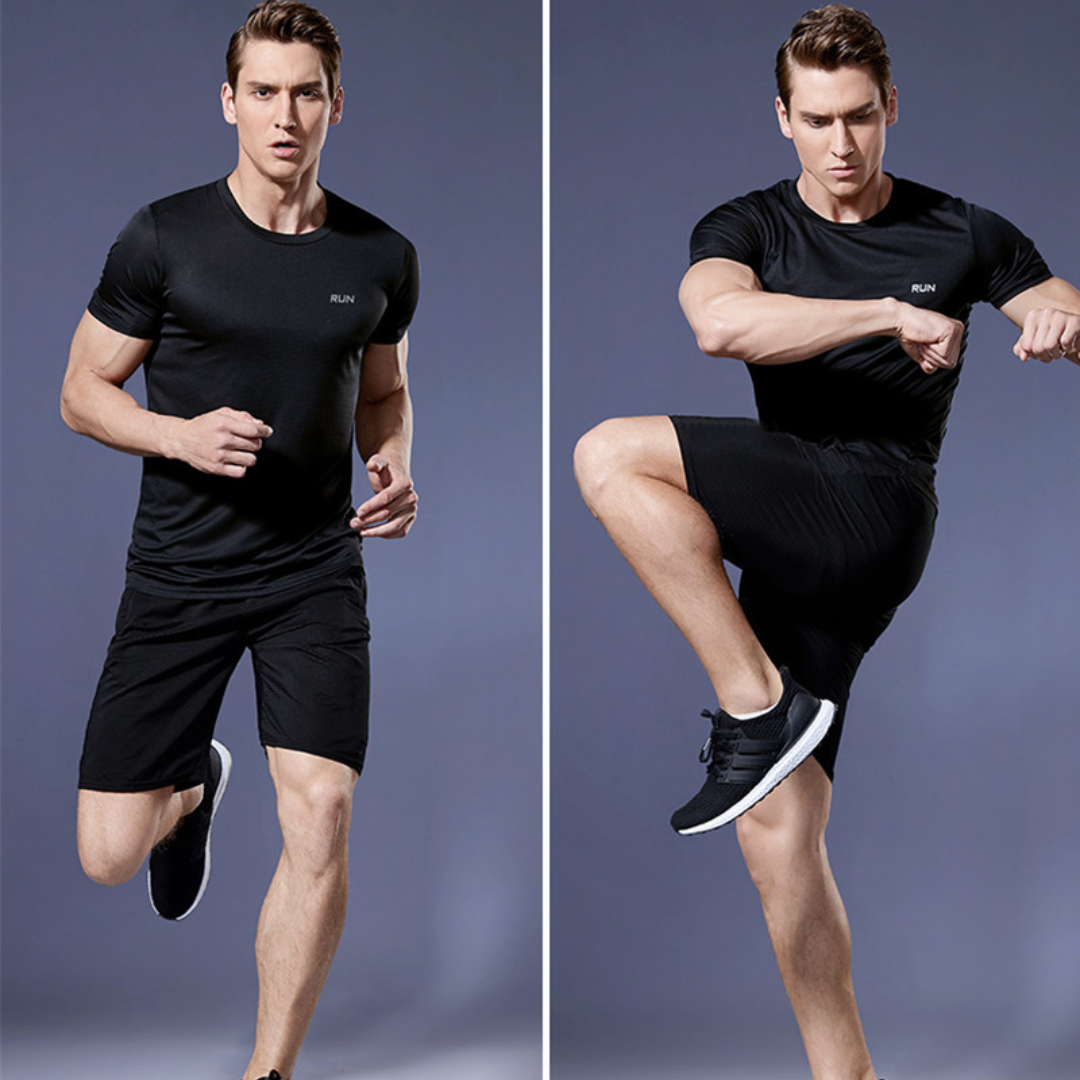 Activewear Set - Zweiteiliges Sport Shorts und T-Shirt Workout Set für Männer-Chaps Herrenmode