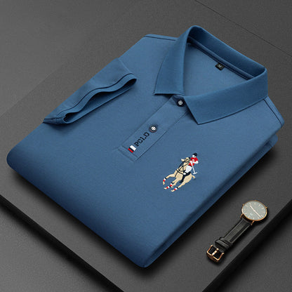 Adolfo Cambiaso Gesticktes Polo-Blau-XS-Chaps Herrenmode