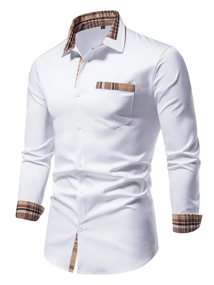 Aidan Kleid Hemd | Herren Langarmhemd mit Revers-Chaps Herrenmode