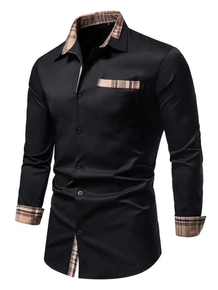 Aidan Kleid Hemd | Herren Langarmhemd mit Revers-Chaps Herrenmode