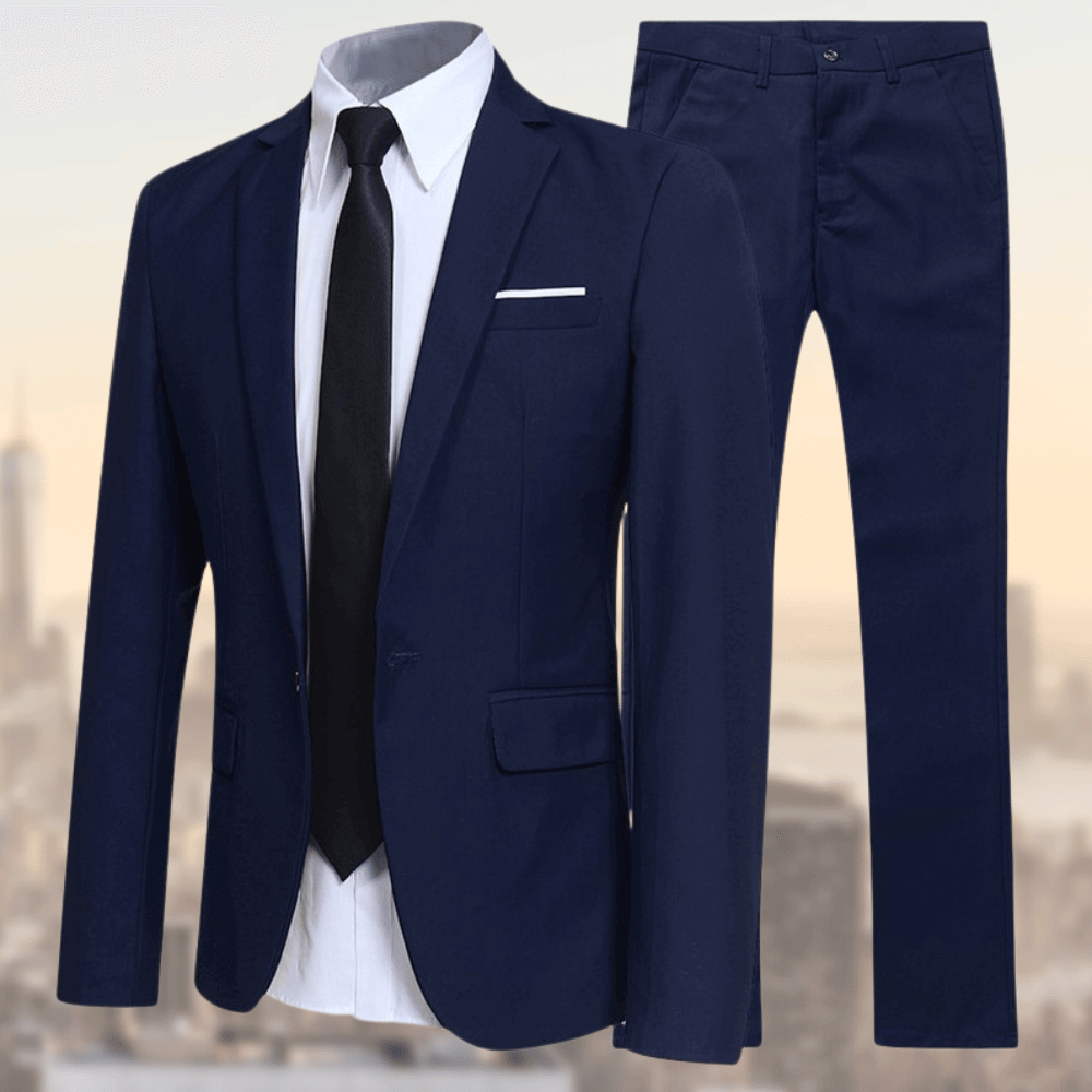 Anzug | Maßgeschneidert | Zweiteiler | Anzugjacke | Anzughose-Dunkelblau-S-Chaps Herrenmode