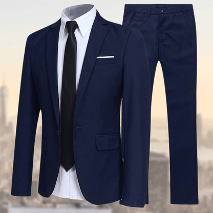 Anzug | Maßgeschneidert | Zweiteiler | Anzugjacke | Anzughose-Dunkelblau-S-Chaps Herrenmode