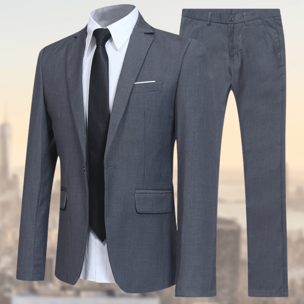 Anzug | Maßgeschneidert | Zweiteiler | Anzugjacke | Anzughose-Grau-S-Chaps Herrenmode