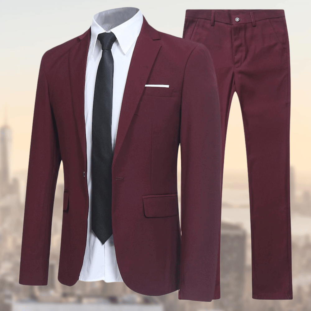 Anzug | Maßgeschneidert | Zweiteiler | Anzugjacke | Anzughose-Rot-S-Chaps Herrenmode