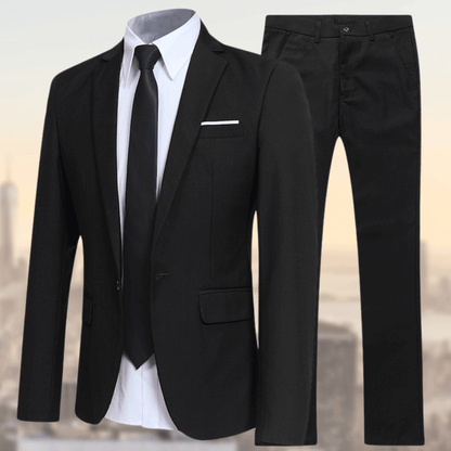 Anzug | Maßgeschneidert | Zweiteiler | Anzugjacke | Anzughose-Schwarz-S-Chaps Herrenmode