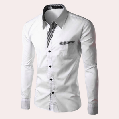 Anzughemd | Slim Fit | Langarm | Hemd mit Knopfleiste | Herrenhemd-Weiß-M-Chaps Herrenmode