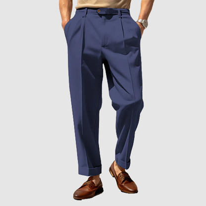 Anzughose - Herren gerades Bein Plissee Business Casual Slack Pants-Chaps Herrenmode