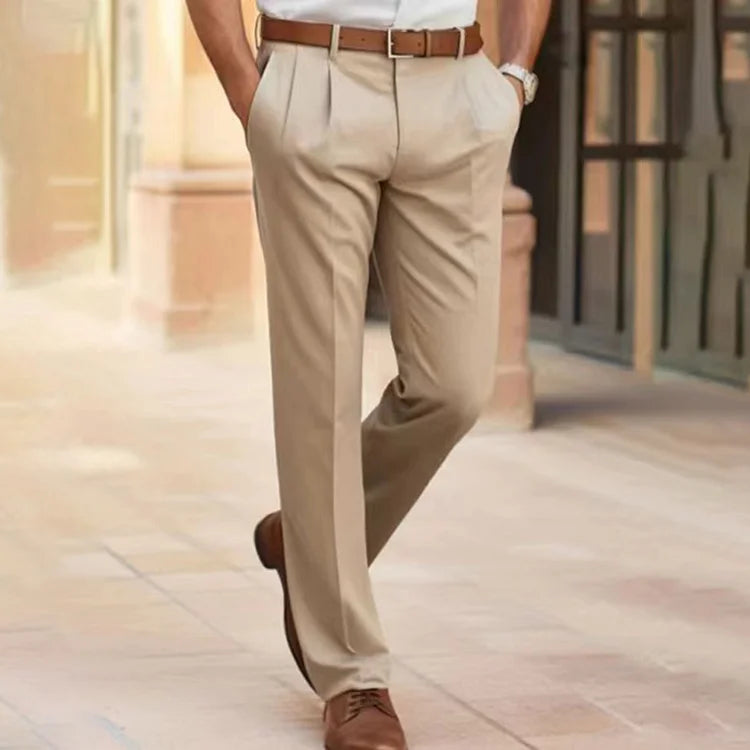 Anzughose | Straight Leg | Officewear | Anzughose | Formelle Herrenhosen-Beige-XS-Chaps Herrenmode