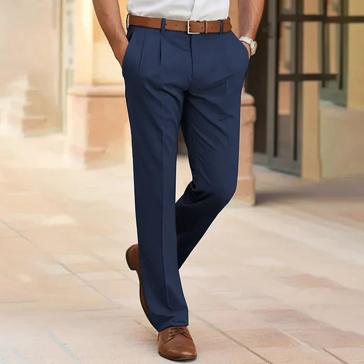 Anzughosen | Smart Casual | Gerades Bein | Businesshosen | Herrenhosen-Dunkelblau-S-Chaps Herrenmode