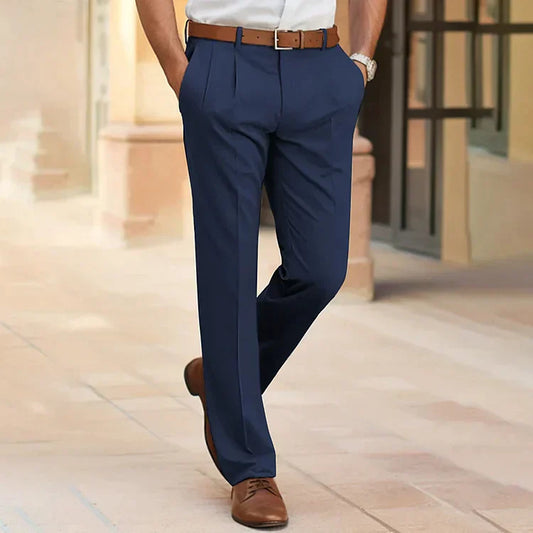 Anzughosen | Smart Casual | Gerades Bein | Businesshosen | Herrenhosen-Dunkelblau-S-Chaps Herrenmode