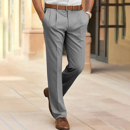 Anzughosen | Smart Casual | Gerades Bein | Businesshosen | Herrenhosen-Grau-S-Chaps Herrenmode
