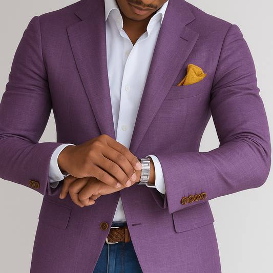 Anzugjacke - Formell - Maßgeschneidert - Anzugblazer - Herren Blazer-Lila-S-Chaps Herrenmode