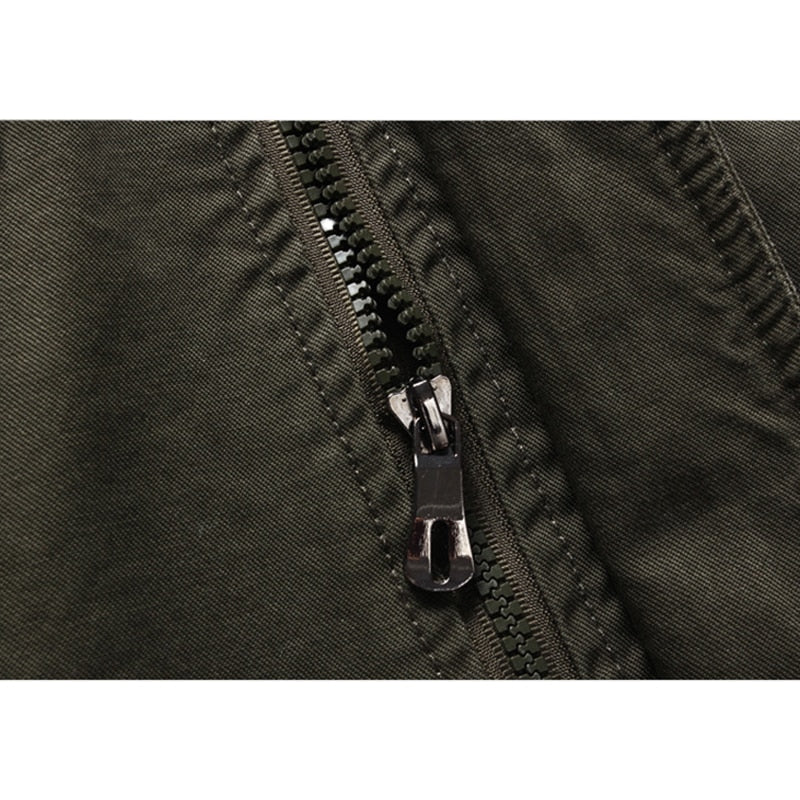 Armeegrüne Jacke | Zip-Up | Taschen | Herrenjacke | Outdoorjacke-Chaps Herrenmode