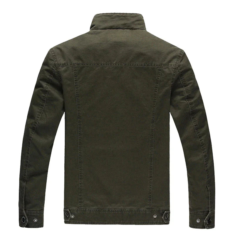 Armeegrüne Jacke | Zip-Up | Taschen | Herrenjacke | Outdoorjacke-Chaps Herrenmode