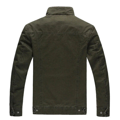 Armeegrüne Jacke | Zip-Up | Taschen | Herrenjacke | Outdoorjacke-Chaps Herrenmode