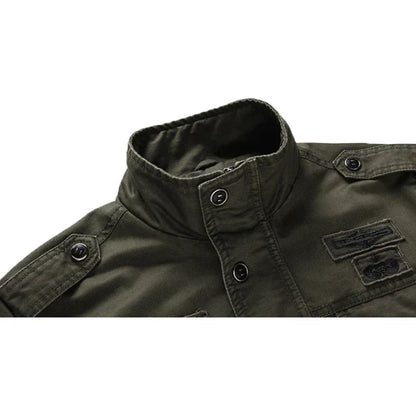 Armeegrüne Jacke | Zip-Up | Taschen | Herrenjacke | Outdoorjacke-Chaps Herrenmode