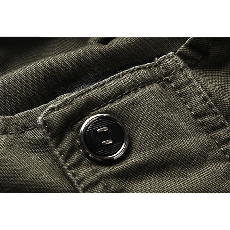 Armeegrüne Jacke | Zip-Up | Taschen | Herrenjacke | Outdoorjacke-Chaps Herrenmode