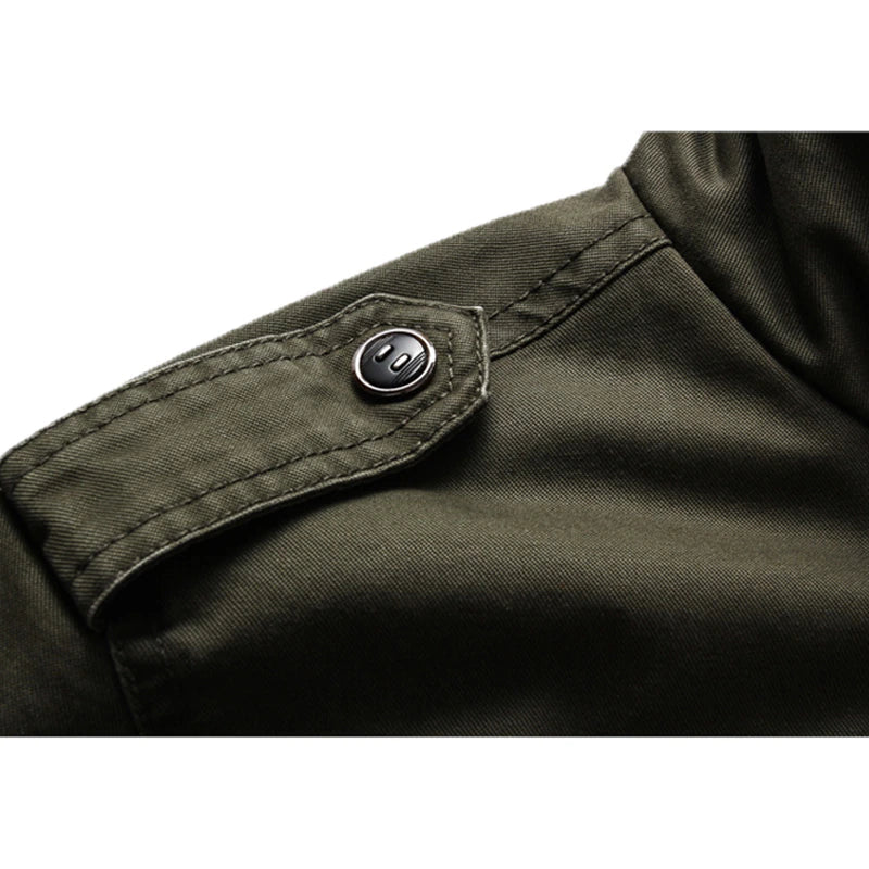 Armeegrüne Jacke | Zip-Up | Taschen | Herrenjacke | Outdoorjacke-Chaps Herrenmode