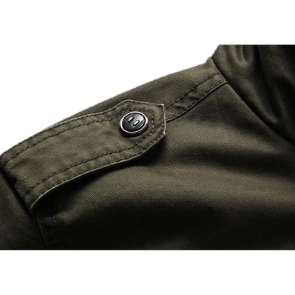Armeegrüne Jacke | Zip-Up | Taschen | Herrenjacke | Outdoorjacke-Chaps Herrenmode