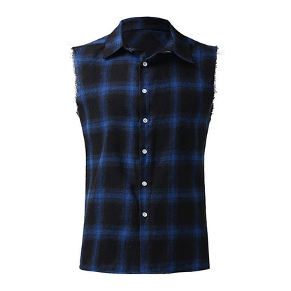 Ärmelloses Hemd - Casual - Kariert - Hemd zum Knöpfen - Herrenbekleidung-Chaps Herrenmode