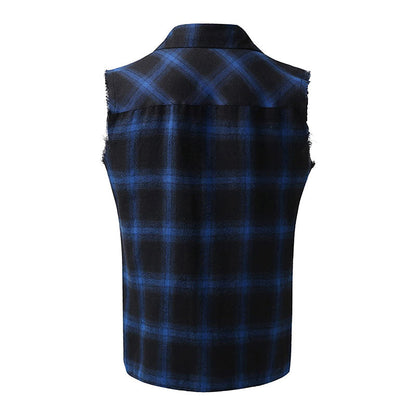 Ärmelloses Hemd - Casual - Kariert - Hemd zum Knöpfen - Herrenbekleidung-Chaps Herrenmode