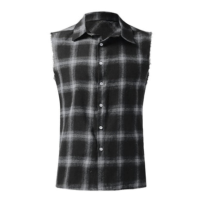 Ärmelloses Hemd - Casual - Kariert - Hemd zum Knöpfen - Herrenbekleidung-Chaps Herrenmode