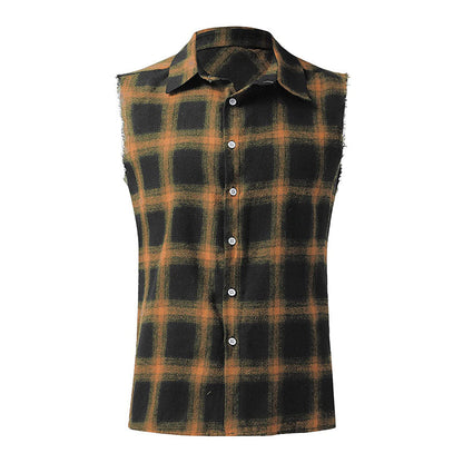Ärmelloses Hemd - Casual - Kariert - Hemd zum Knöpfen - Herrenbekleidung-Chaps Herrenmode