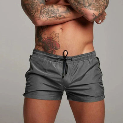 Badehose – elastischer Bund – Kordelzug – Badeshorts – Herren-Bademode-Grau-S-Chaps Herrenmode