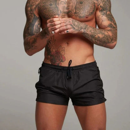 Badehose – elastischer Bund – Kordelzug – Badeshorts – Herren-Bademode-Schwarz-S-Chaps Herrenmode