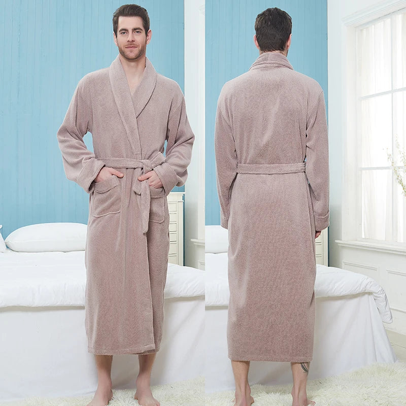 Bademantel – Herren-Fleece-Bademantel, lang, mit Handtuch, Morgenmantel-Chaps Herrenmode