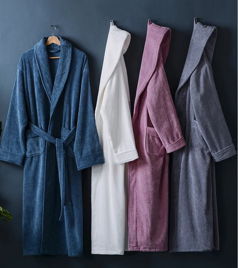 Bademantel – Herren-Fleece-Bademantel, lang, mit Handtuch, Morgenmantel-Chaps Herrenmode