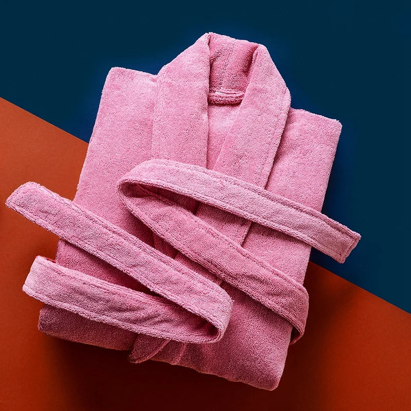 Bademantel – Herren-Fleece-Bademantel, lang, mit Handtuch, Morgenmantel-Rot-M-Chaps Herrenmode