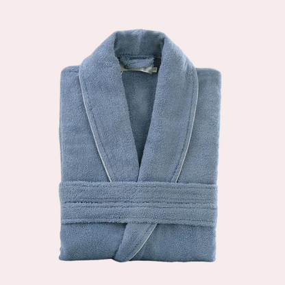 Bademantel - Weich - Kuschelig - Handtuchmantel - Morgenmantel für Männer-Blau-S-Chaps Herrenmode