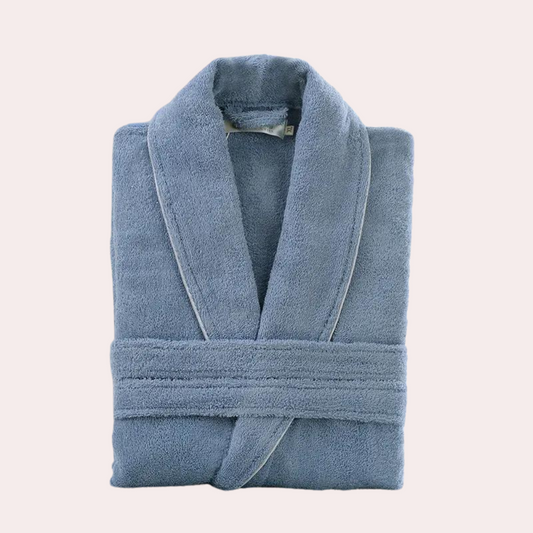 Bademantel - Weich - Kuschelig - Handtuchmantel - Morgenmantel für Männer-Blau-S-Chaps Herrenmode