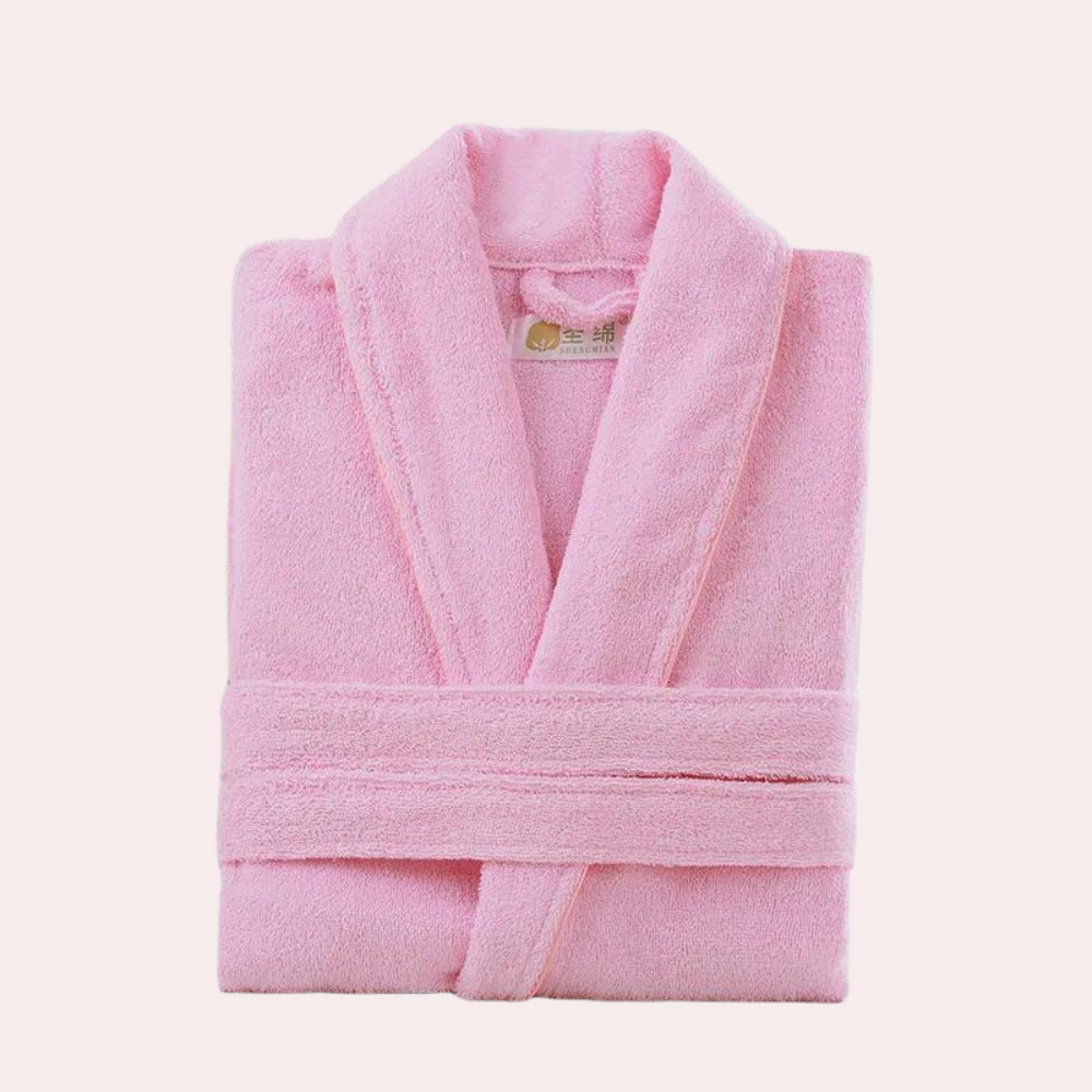 Bademantel - Weich - Kuschelig - Handtuchmantel - Morgenmantel für Männer-Rosa-S-Chaps Herrenmode