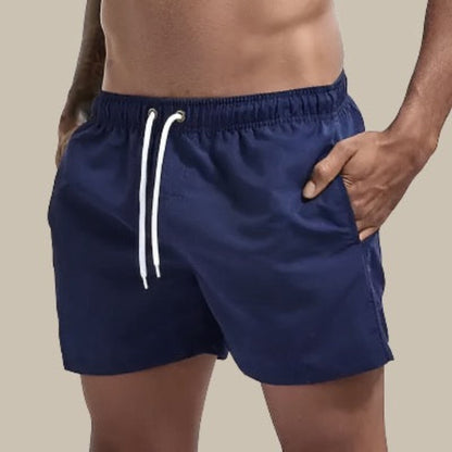 Badeshorts – Elastischer Bund – Schnelltrocknend – Badehose für Männer – Bademode für Männer-Dunkelblau-M-Chaps Herrenmode